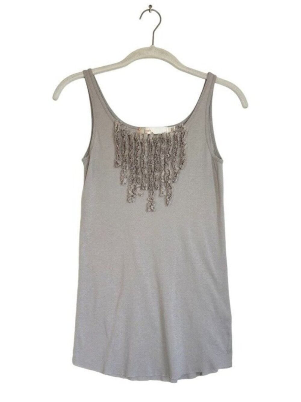 jpark Women's Ruffle Front Tank Top in Gray - Size 3 (S)